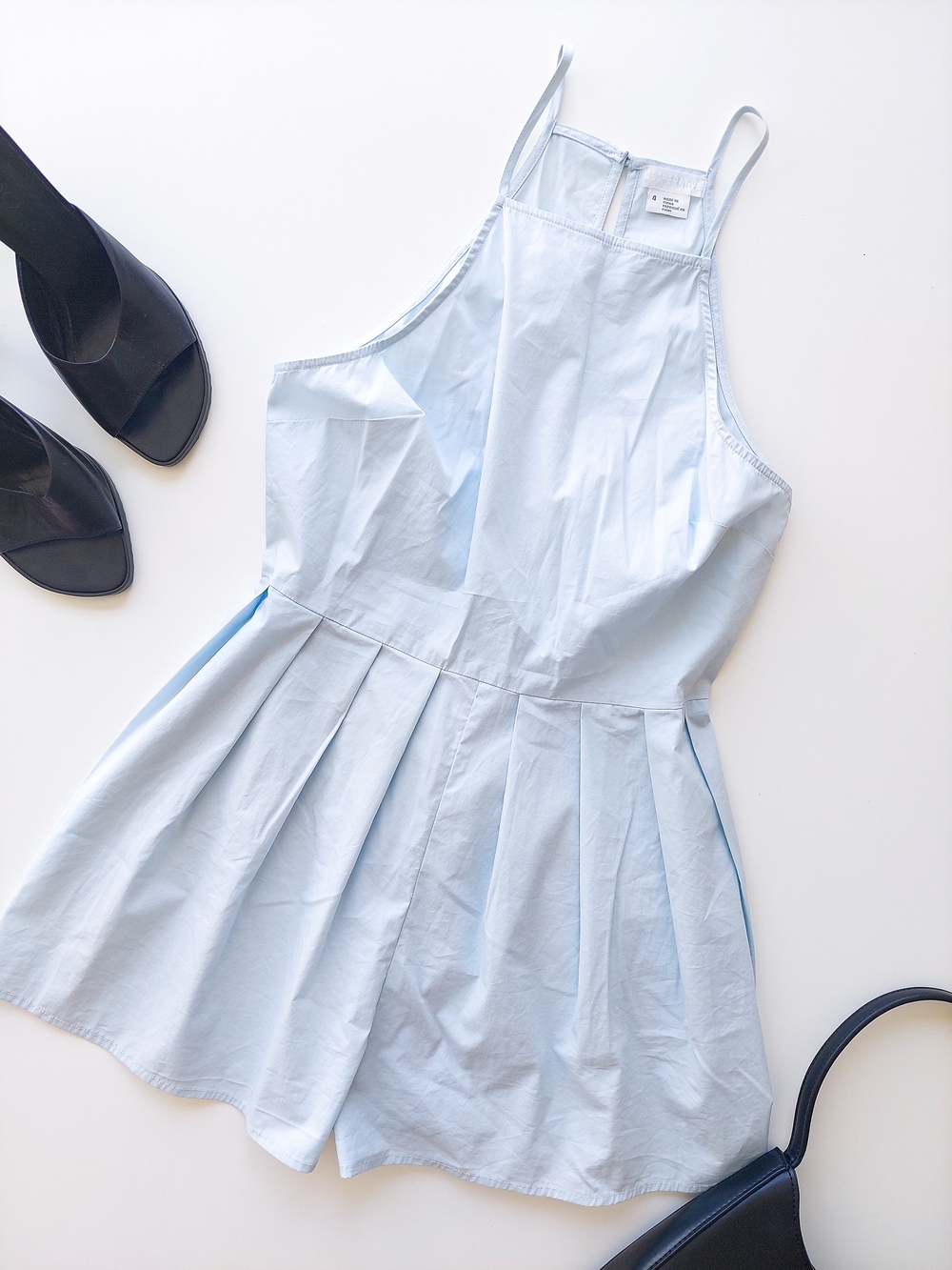 Cooperative Romper S Cotton Pale Blue Sleeveless Mini Dress Short Minimalist